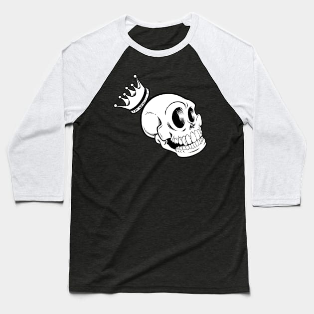 Don't Lose Your Head Skull Boy Baseball T-Shirt by FatRocketStudios